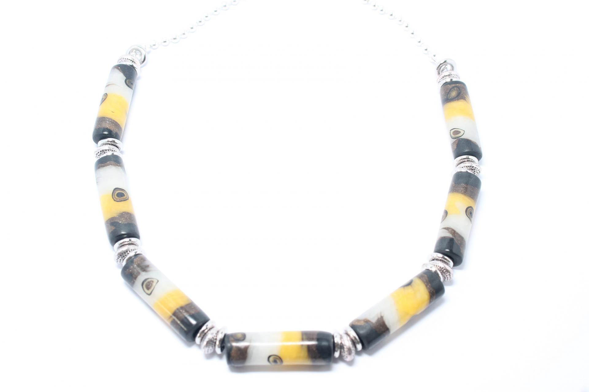 Collier verre de murano jaune 001